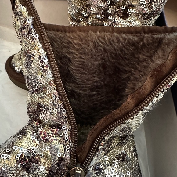 Stuart Weitzman Girls Lil Vera 3 Cheetah Sparkle Sequin Zip Boot / Sz 8 Toddler - Picture 13 of 14